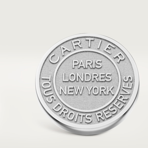 Gemelos Doble C de Cartier motivo Stamp de plata 925/1000. Plata maciza, acabado paladio
